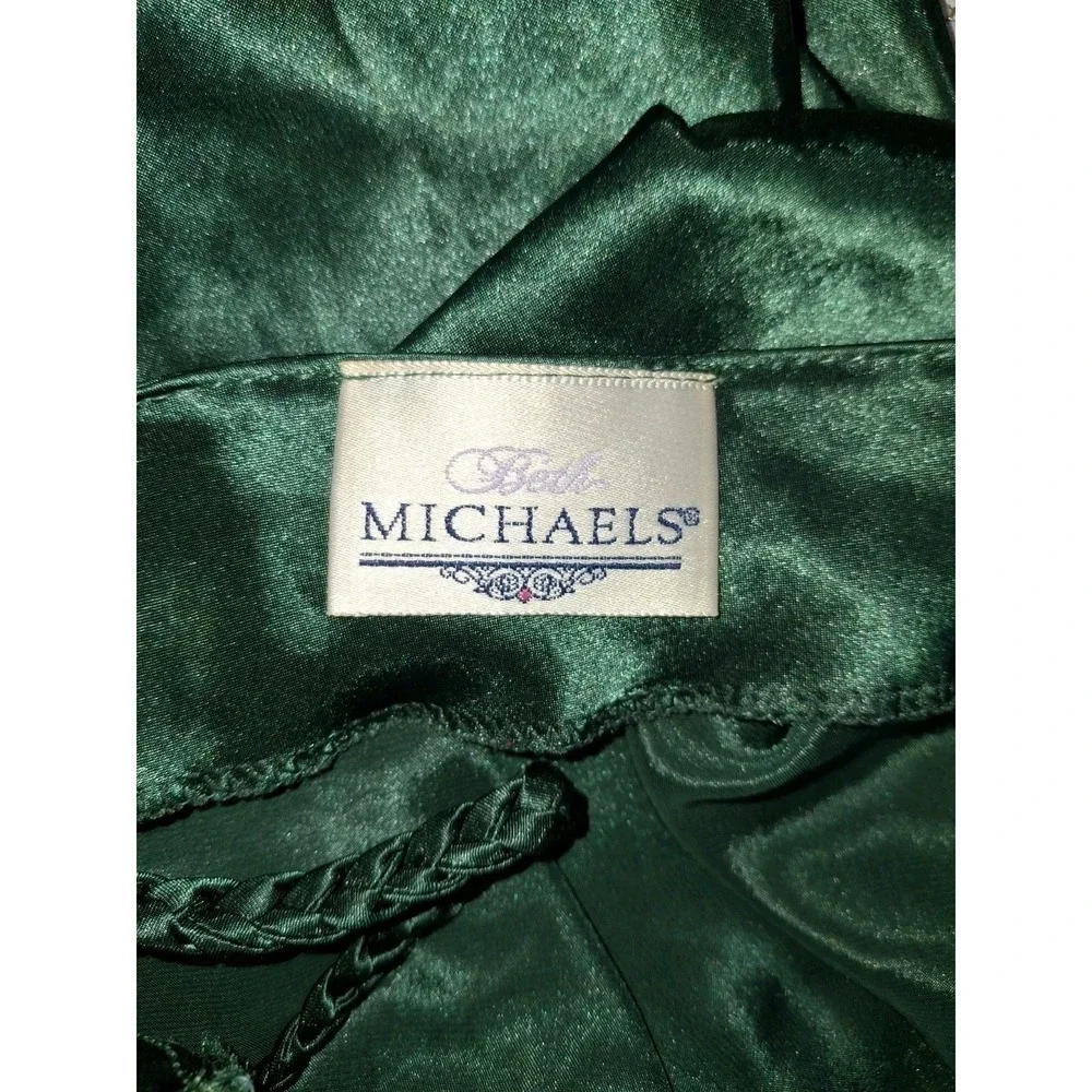 Vintage Beth Michaels Silky Satin Green Chemise Babydoll JC Penney Lingerie Sz L